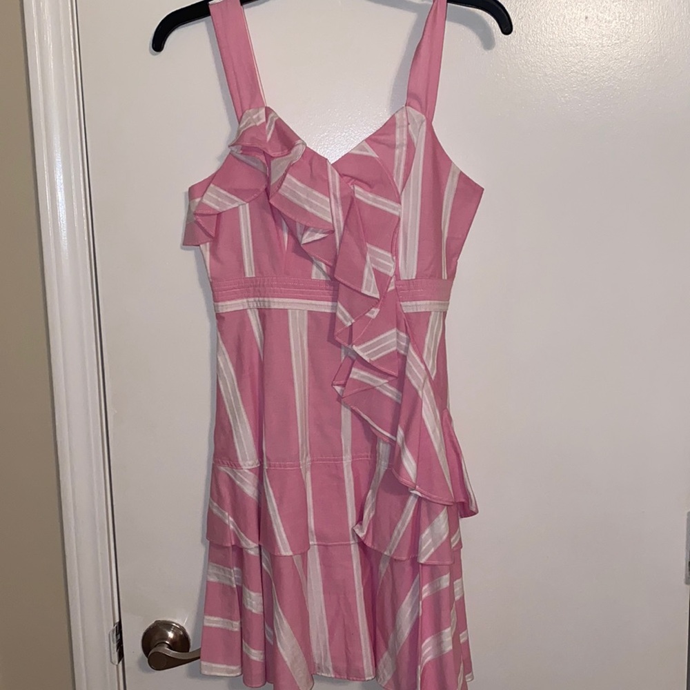 Pink and white dress